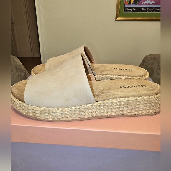 VISCATA Women's Tan Espadrille Slides - Picture 1 of 6